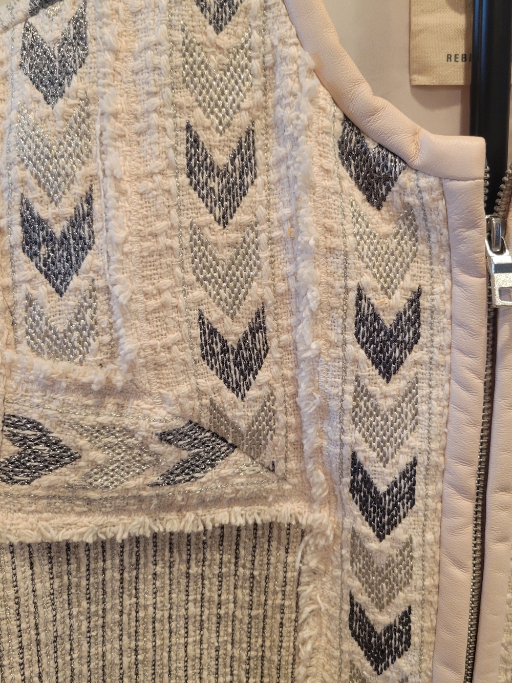 Rebecca Taylor Pale Pink Fringe Tweed Jacket - Picture 5 of 8